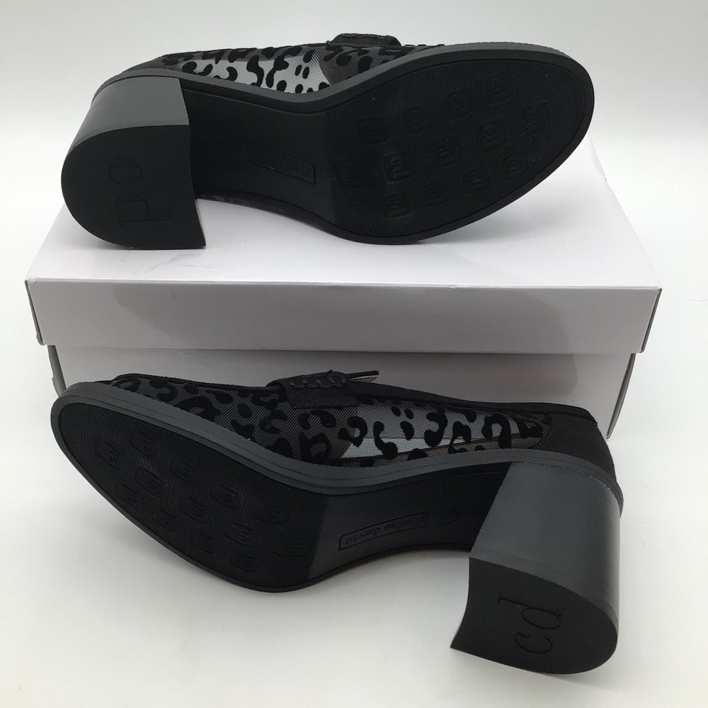 Charles David Katie Black Leopard Mesh Platform Heeled Tassel Loafer Size 8M NEW - Picture 5 of 8